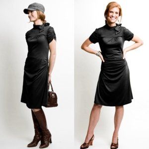 Shabby Apple Black “Five to Nine” Retro Dress